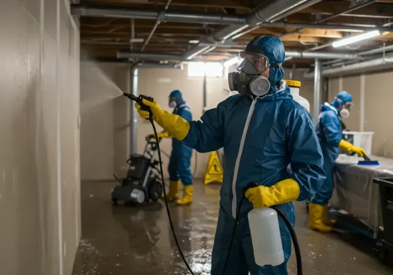 Basement Sanitization and Antimicrobial Treatment process in West End-Cobb Town, AL